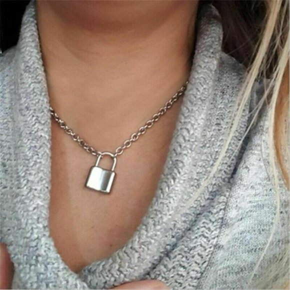 Jewelry - New Silver Padlock Necklace